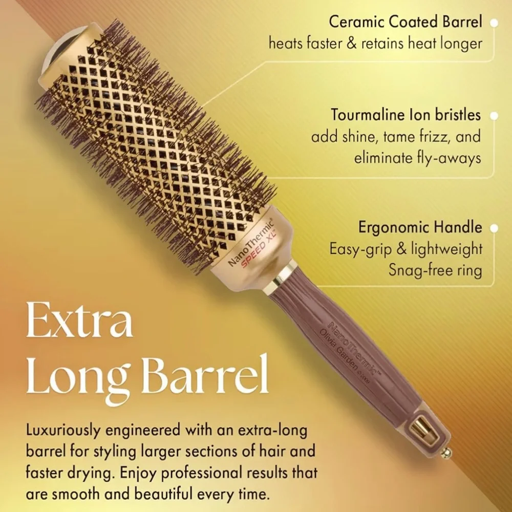 Olivia Garden NanoThermic Ceramic + Ion Speed XL Round Thermal Hair Brush - Picture 2 of 5